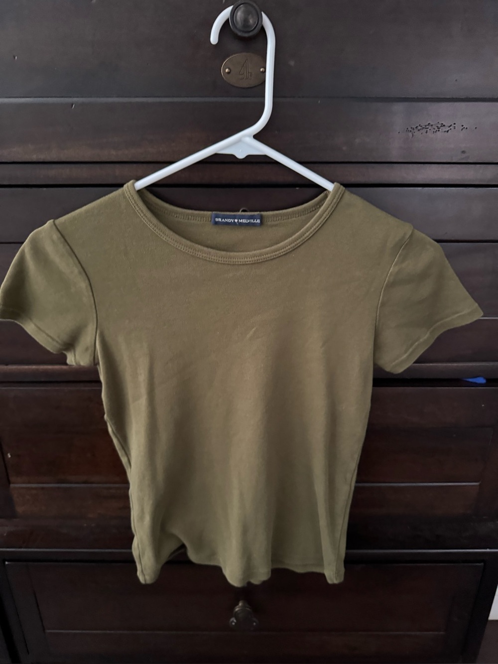 Brandy Melville Olive Short Sleeve Crew Tee